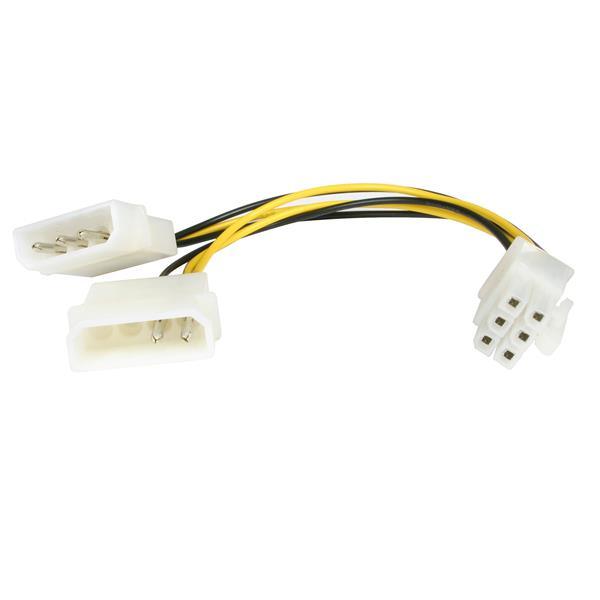 Startechcom Cable De 15cm Adaptador De Alimentacion De Lp4 A Pci Express De 6 Pines Para Tarjeta Grafica